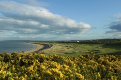 Gv from 7th tee looking back down towards central part of the links at Royal Dornoch,Dornoch,Sutherland,Scotland.