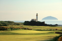 on the King Robert the Bruce Course at the Trump Turnberry Resort on May 28, 2018 in Turnberry, Scotland.