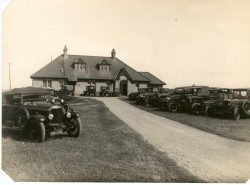 Old cars outside Balcomie links